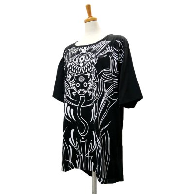 画像3: Sale30%off【FAR★STAR】 ピンストライプ変形ビッグカットソー / ブラック