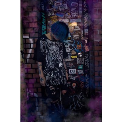 画像6: Sale30%off【FAR★STAR】 ピンストライプ変形ビッグカットソー / ブラック