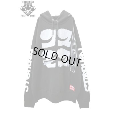 画像1: 【コスモス × FAR★STAR】 レトロビッグシルエットパーカー / ブラック