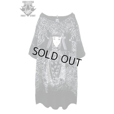 画像1: Sale30%off【FAR★STAR】 "日本人形 + BAD FEELING" 変形ビッグカットソー
