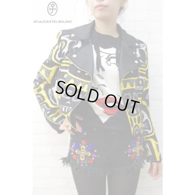 画像4: Sale80%off 【JC de CASTELBAJAC】 FACE柄ダブルライダースジャケット