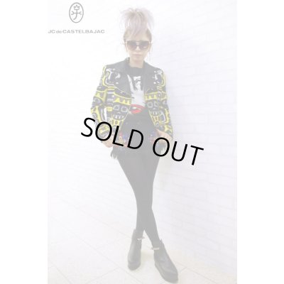 画像6: Sale80%off 【JC de CASTELBAJAC】 FACE柄ダブルライダースジャケット