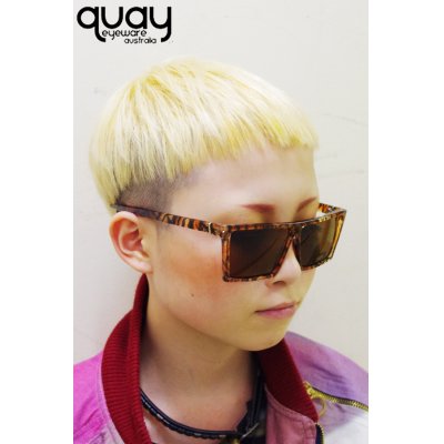 画像1: 【QUAY EYEWARE】 ストレートスクエアサングラス / フローラル