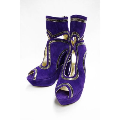 画像6: Sale90%off 【Tanja S London】 ゴールドラインプラットフォームシューズ / パープル