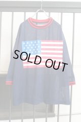 Sale50%off▲ USED ▲ 星条旗プリントメッシュカットソー