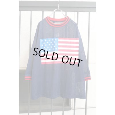 画像1: Sale50%off▲ USED ▲ 星条旗プリントメッシュカットソー