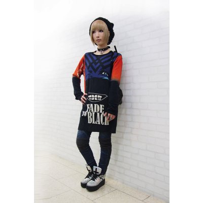 画像3:  【ZIG UR IDOL】 "FADE TO BLACK" フルプリントニットトップス