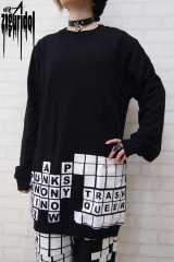 Sale50％off【ZIG UR IDOL】 "CROSSWORD BERLIN" 切り替えロング丈スウェットトップス