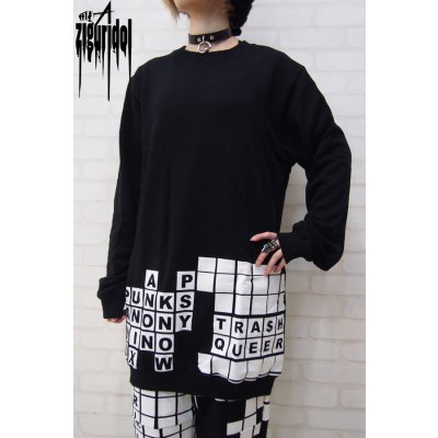画像1: Sale50％off【ZIG UR IDOL】 "CROSSWORD BERLIN" 切り替えロング丈スウェットトップス