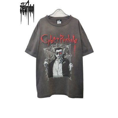 画像1: 【ZIG UR IDOL】CyberPunkula tee -FADED, WASHED & CRACKED-