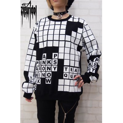 画像1:  Sale50%off  【ZIG UR IDOL】 "CROSSWORD BERLIN" スウェットトップス