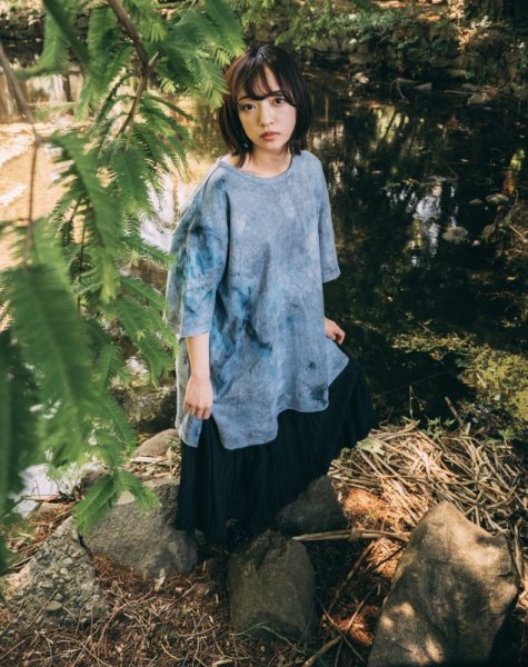 画像7: 【沈み】 "氷染(グレーベース)" Tシャツ (7)