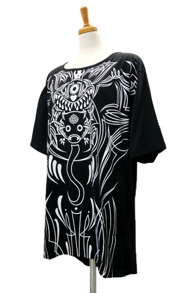 画像3: Sale30%off【FAR★STAR】 ピンストライプ変形ビッグカットソー / ブラック (3)