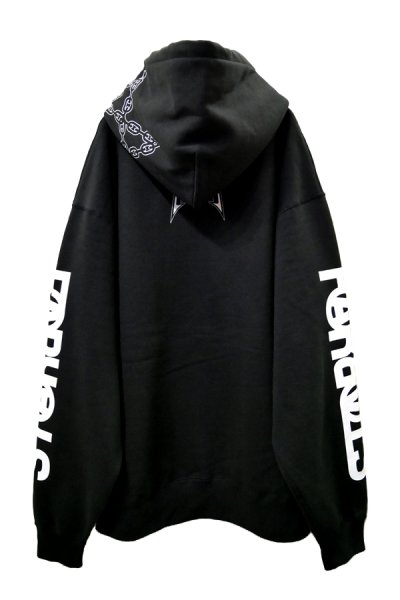 画像2: Sale30%off【コスモス × FAR★STAR】 レトロビッグシルエットパーカー / ブラック (2)
