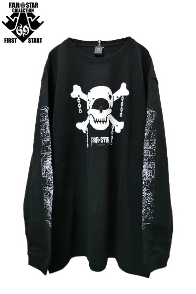 画像1: Sale30%off【FAR★STAR】 スカルロングスリーブTシャツ (1)