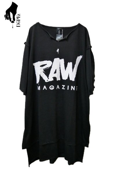 画像1: Sale30%off【DöPEZ】 "RAW" プリント＋ロゴ刺繍カットソー / ホワイト (1)