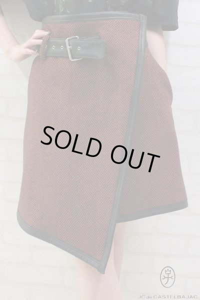 画像1: Sale80%off 【JC de CASTELBAJAC】 ヘリンボーン柄ウールスカート (1)