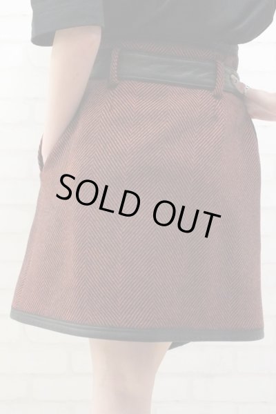 画像2: Sale80%off 【JC de CASTELBAJAC】 ヘリンボーン柄ウールスカート (2)