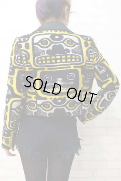 画像5: Sale80%off 【JC de CASTELBAJAC】 FACE柄ダブルライダースジャケット (5)