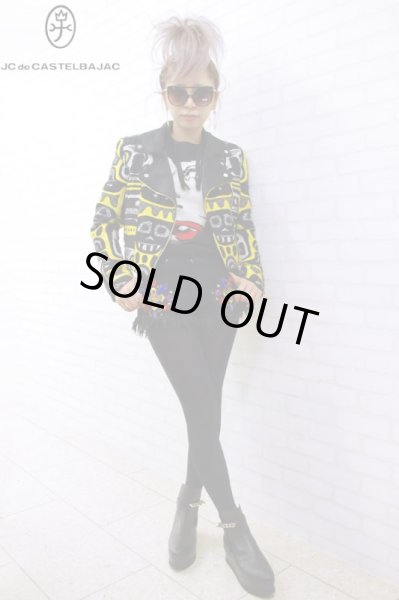 画像6: Sale80%off 【JC de CASTELBAJAC】 FACE柄ダブルライダースジャケット (6)
