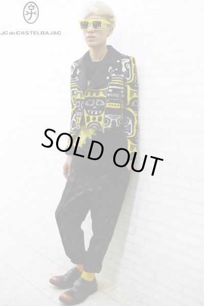 画像3: Sale80%off 【JC de CASTELBAJAC】 FACE柄ダブルライダースジャケット (3)