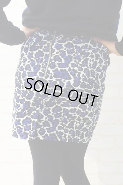 画像2: Sale80%off 【JC/DC】 ブルーレオパードジップスカート (2)