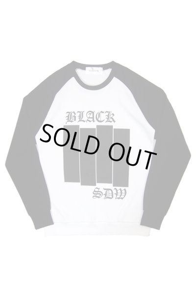 画像3:  【SHADOW】 "BLACK SDW" プリントラグランスウェットトップス (3)