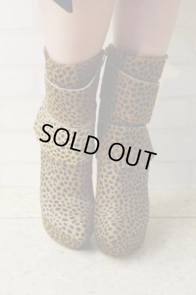 画像2: Sale90%off 【Tanja S London】 ダブルベルトレオパードブーツ (2)