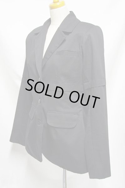 画像2: Sale80%off 【TEAMO】 レイヤードブレザー / ブラック (2)