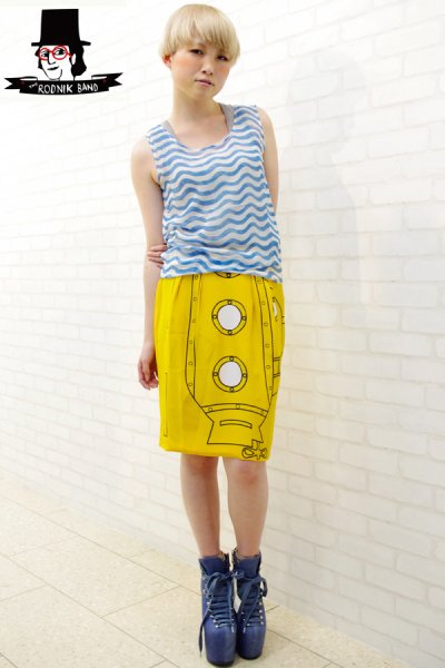 画像3: Sale70%off 【THE RODNIK BAND】 ウェーブ柄シルクシフォンタンクトップ (3)