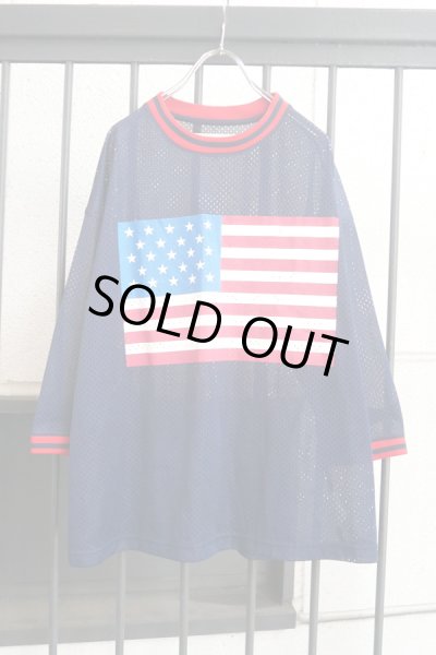 画像1: Sale50%off▲ USED ▲ 星条旗プリントメッシュカットソー (1)