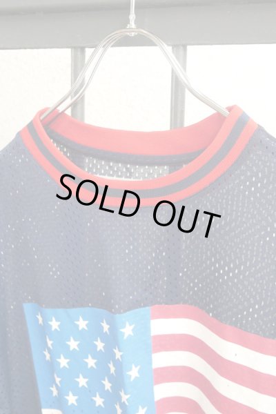 画像3: Sale50%off▲ USED ▲ 星条旗プリントメッシュカットソー (3)