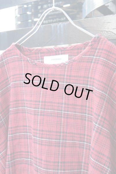 画像3: ▲USED▲【PARADOX】 タータンチェック柄ムスリンカットソー / レッド (3)