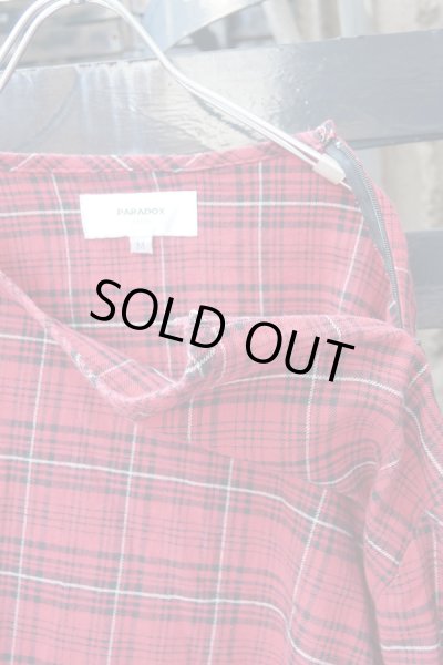 画像4: ▲USED▲【PARADOX】 タータンチェック柄ムスリンカットソー / レッド (4)