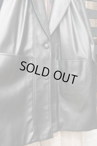 画像5: ▲USED▲ シンセティックレザーロングジャケット (5)