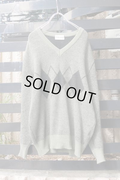 画像1: Sale50%off▲USED▲ 【Pierre Cardin】アーガイル柄ニットトップス (1)