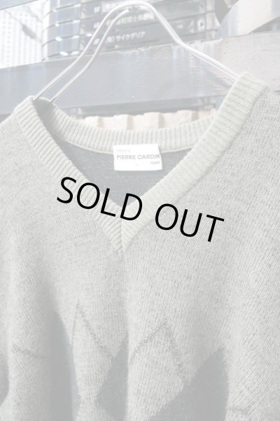 画像3: Sale50%off▲USED▲ 【Pierre Cardin】アーガイル柄ニットトップス (3)
