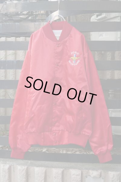 画像1: ▲USED▲ "MUSTANG" 刺繍ナイロンブルゾン / レッド (1)