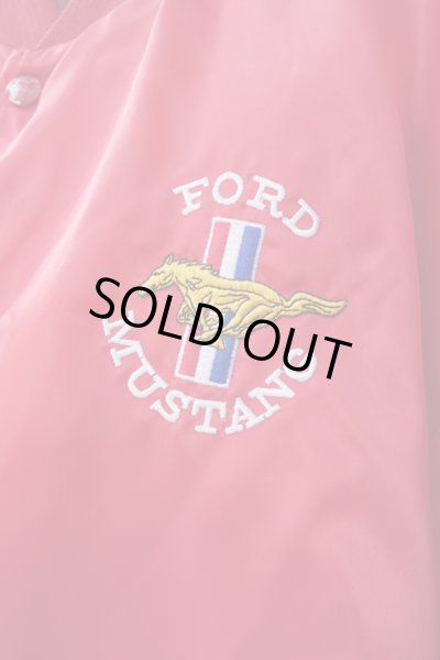 画像3: ▲USED▲ "MUSTANG" 刺繍ナイロンブルゾン / レッド (3)