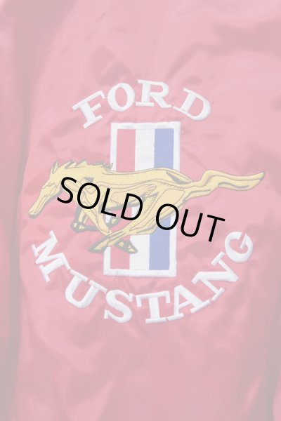 画像4: ▲USED▲ "MUSTANG" 刺繍ナイロンブルゾン / レッド (4)