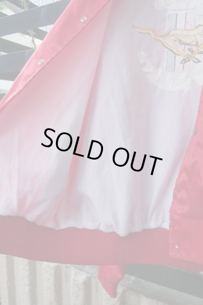 画像7: ▲USED▲ "MUSTANG" 刺繍ナイロンブルゾン / レッド (7)