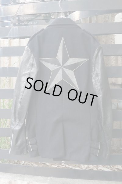 画像2: Sale50%off ▲USED▲【ONE HUNDRED】 レザー切り替えウールジャケット (2)