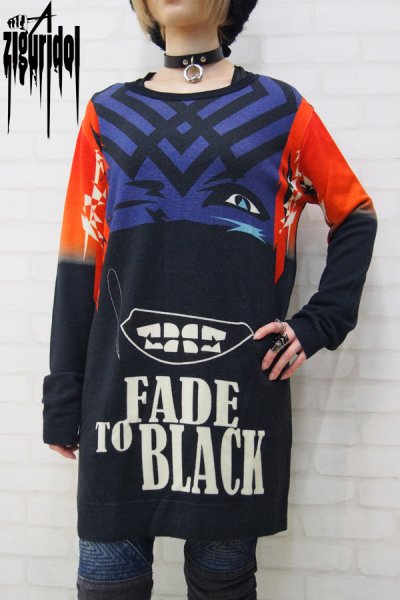 画像1: Sale30%off 【ZIG UR IDOL】 "FADE TO BLACK" フルプリントニットトップス (1)