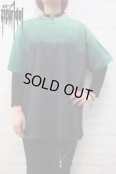 画像1: Sale 【ZIG UR IDOL】 "BLEND LEATHERETTE" フルプリントカットソー (1)