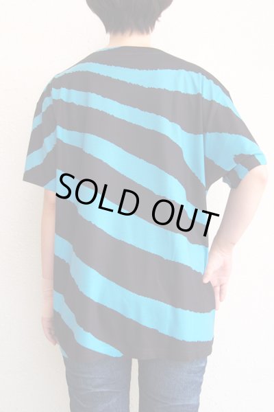画像2: Sale50%off 【ZIG UR IDOL】 "DELA-ZEBRA" フルプリントカットソー / ブルー (2)