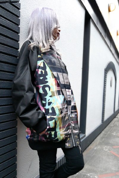 画像12:  Sale 【ZIG UR IDOL】 "ELDER SKELTER" グラフィックブルゾン / ブラックリブ (12)