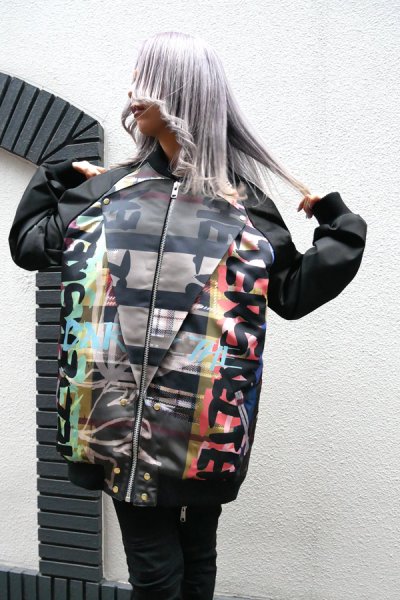 画像14:  Sale 【ZIG UR IDOL】 "ELDER SKELTER" グラフィックブルゾン / ブラックリブ (14)