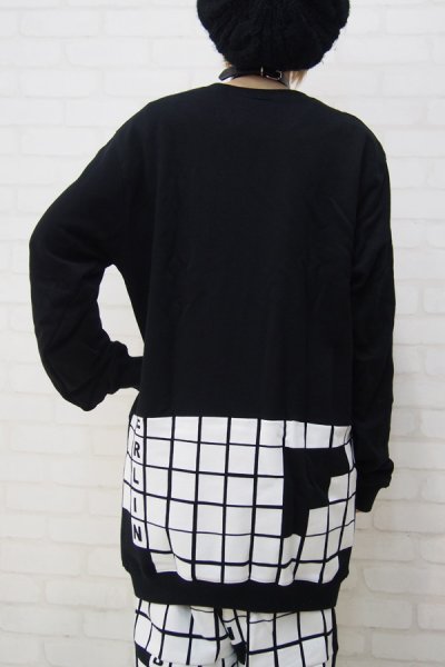 画像2: Sale50％off【ZIG UR IDOL】 "CROSSWORD BERLIN" 切り替えロング丈スウェットトップス (2)