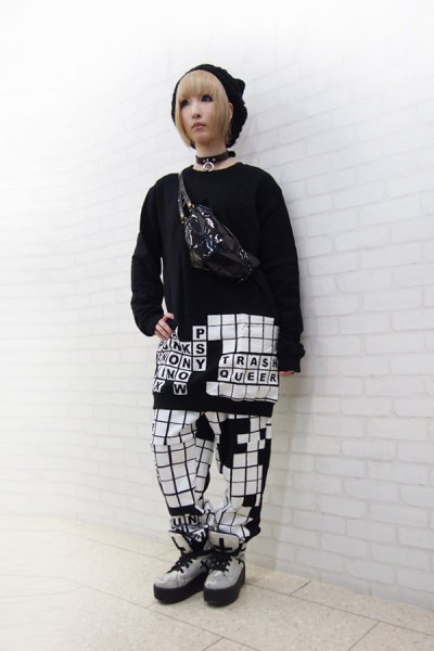 画像3: Sale50％off【ZIG UR IDOL】 "CROSSWORD BERLIN" 切り替えロング丈スウェットトップス (3)