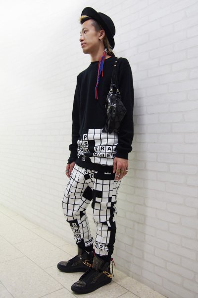 画像4: Sale50％off【ZIG UR IDOL】 "CROSSWORD BERLIN" 切り替えロング丈スウェットトップス (4)